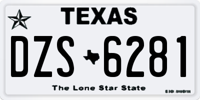 TX license plate DZS6281