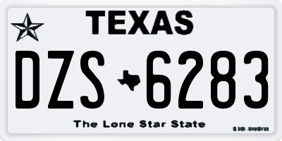 TX license plate DZS6283