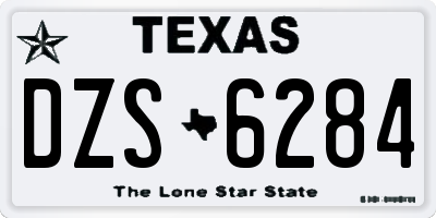 TX license plate DZS6284