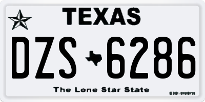 TX license plate DZS6286