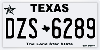 TX license plate DZS6289