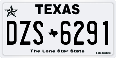 TX license plate DZS6291