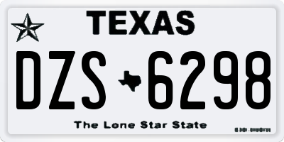 TX license plate DZS6298