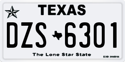TX license plate DZS6301