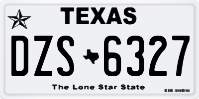 TX license plate DZS6327