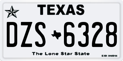TX license plate DZS6328