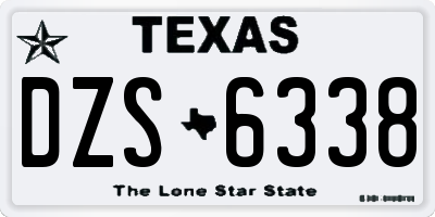 TX license plate DZS6338