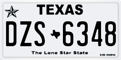 TX license plate DZS6348