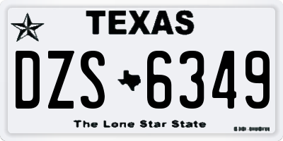 TX license plate DZS6349