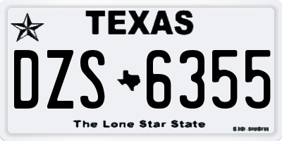 TX license plate DZS6355