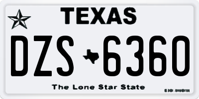TX license plate DZS6360