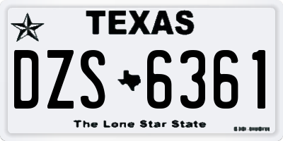 TX license plate DZS6361