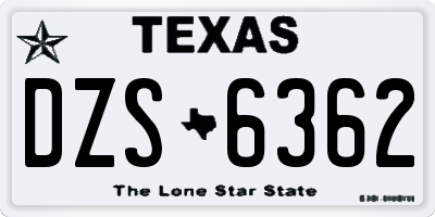 TX license plate DZS6362