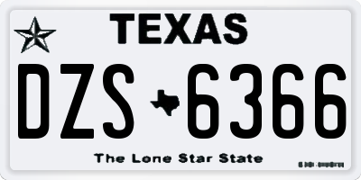 TX license plate DZS6366