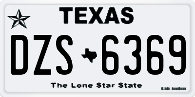 TX license plate DZS6369