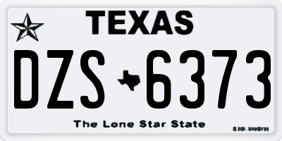 TX license plate DZS6373