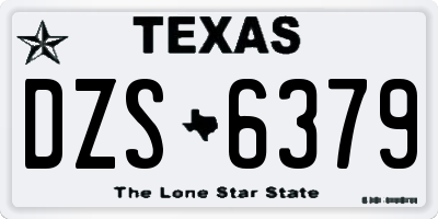 TX license plate DZS6379