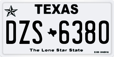 TX license plate DZS6380