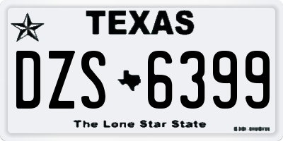 TX license plate DZS6399