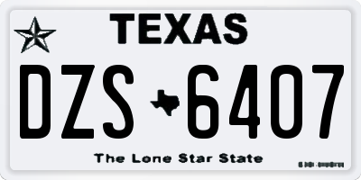 TX license plate DZS6407
