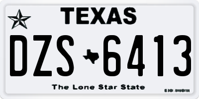 TX license plate DZS6413