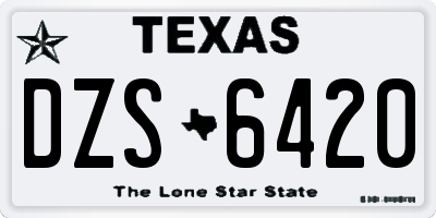 TX license plate DZS6420