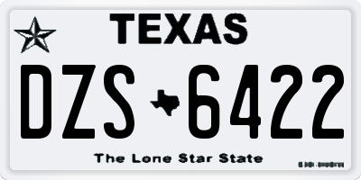 TX license plate DZS6422