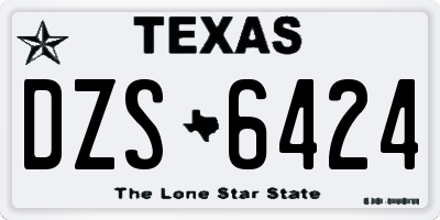 TX license plate DZS6424