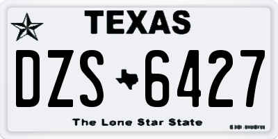 TX license plate DZS6427