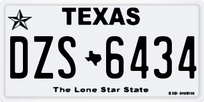 TX license plate DZS6434