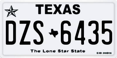 TX license plate DZS6435