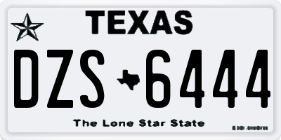 TX license plate DZS6444