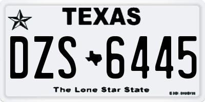 TX license plate DZS6445