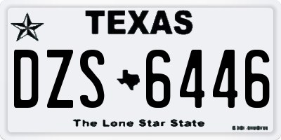 TX license plate DZS6446