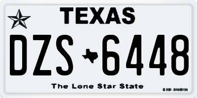 TX license plate DZS6448