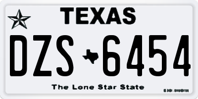 TX license plate DZS6454