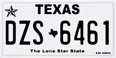 TX license plate DZS6461