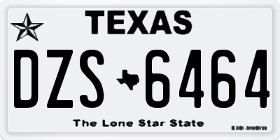 TX license plate DZS6464