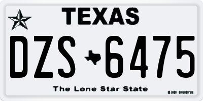 TX license plate DZS6475
