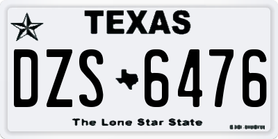 TX license plate DZS6476