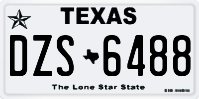 TX license plate DZS6488