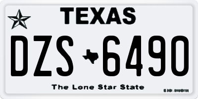 TX license plate DZS6490