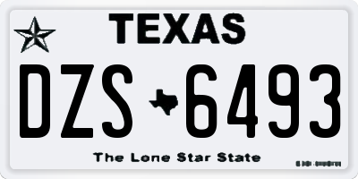 TX license plate DZS6493