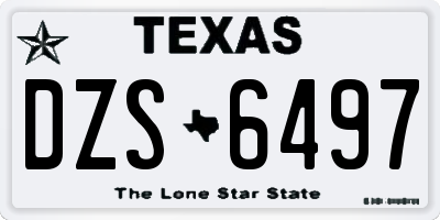 TX license plate DZS6497