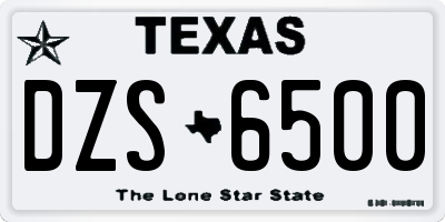 TX license plate DZS6500