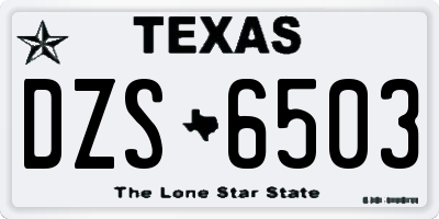 TX license plate DZS6503