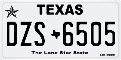 TX license plate DZS6505
