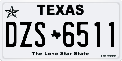 TX license plate DZS6511