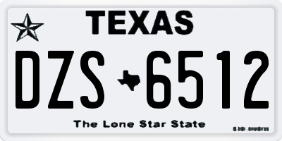 TX license plate DZS6512
