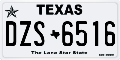 TX license plate DZS6516